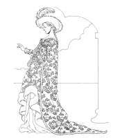 A coloring page of middle ages clothing